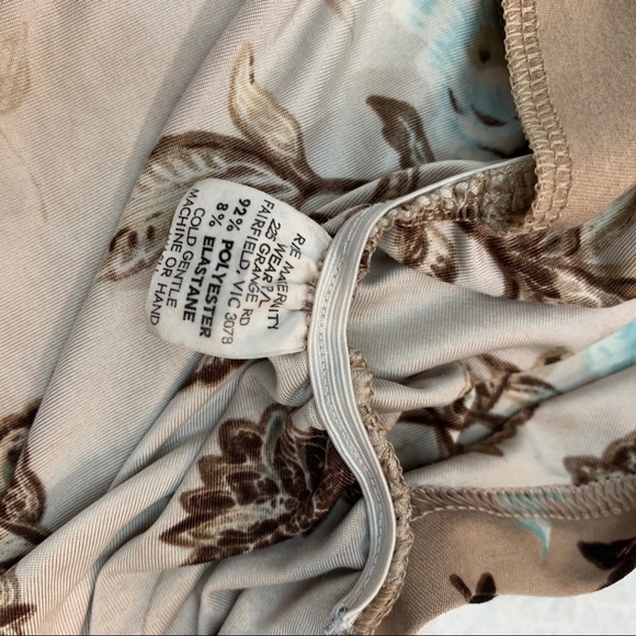 RIPE Australia 💙V-Neck Cross Over V-Neck Beige Floral Top S - Picture 6 of 9